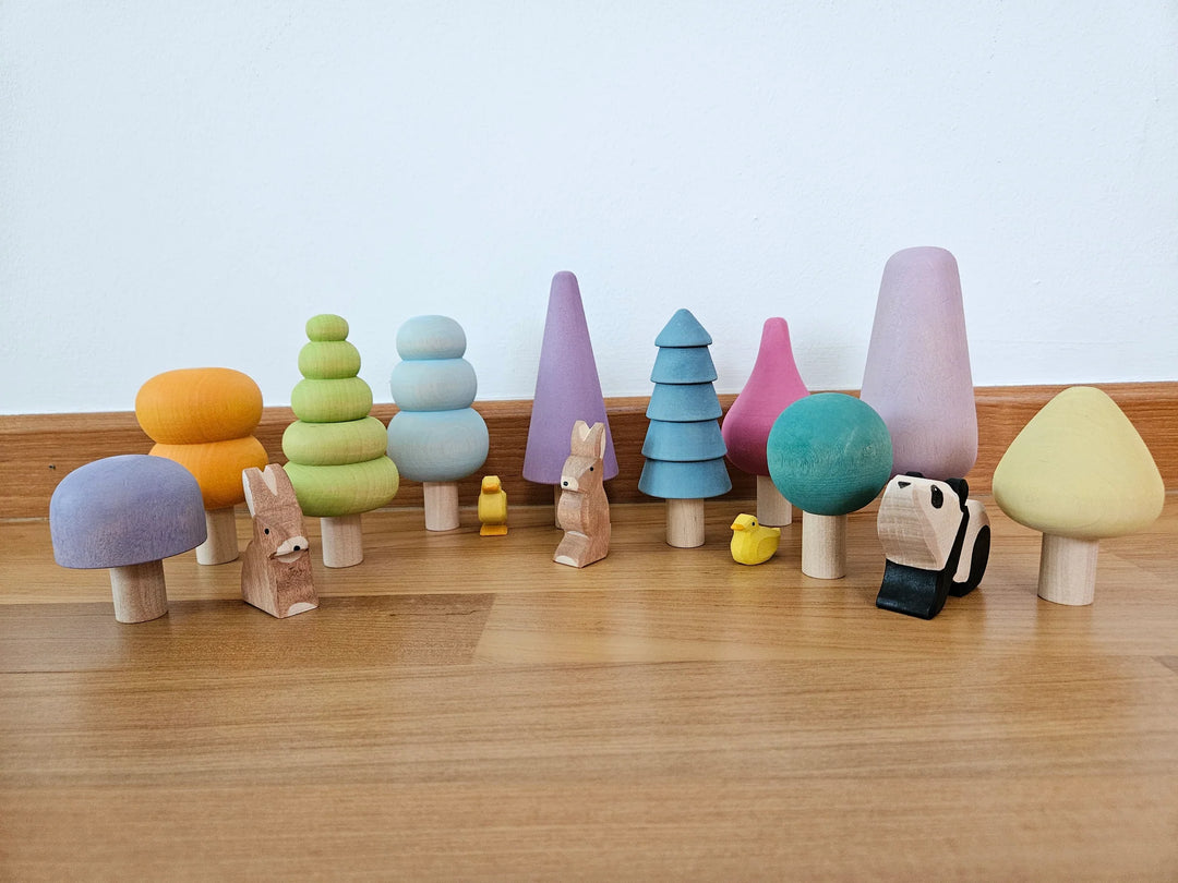 Wooden Tree Set - Pastel