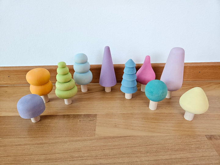 Wooden Tree Set - Pastel
